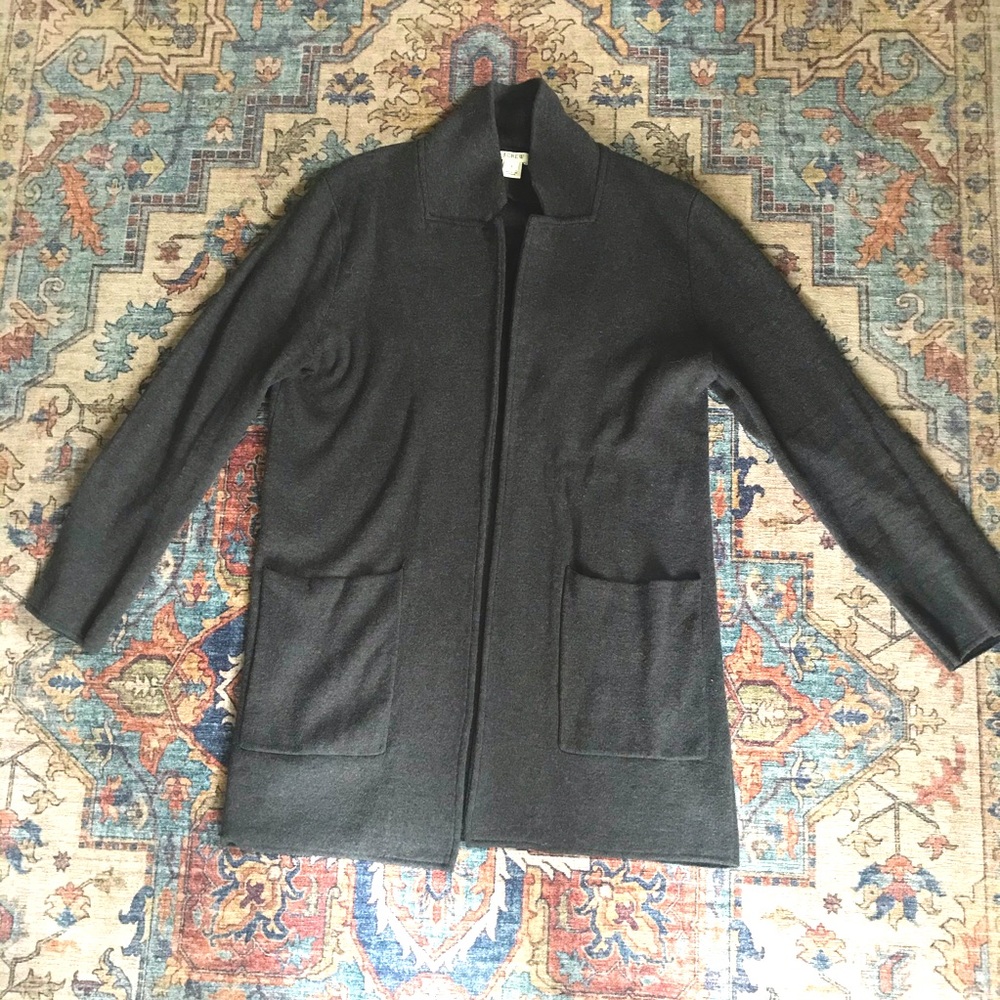 JCrew gray cotton sweater jacket - Small